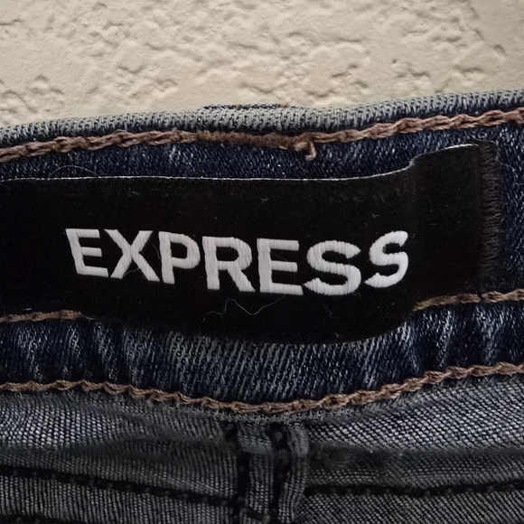 Express Blue Straight Leg Jeans Classic Denim - Picture 2 of 5